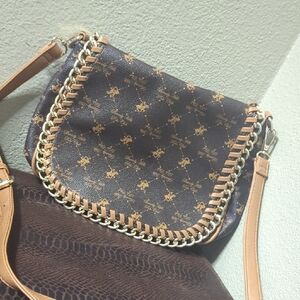 Beverly Hills Polo Club Brown and Tan Crossbody Bag